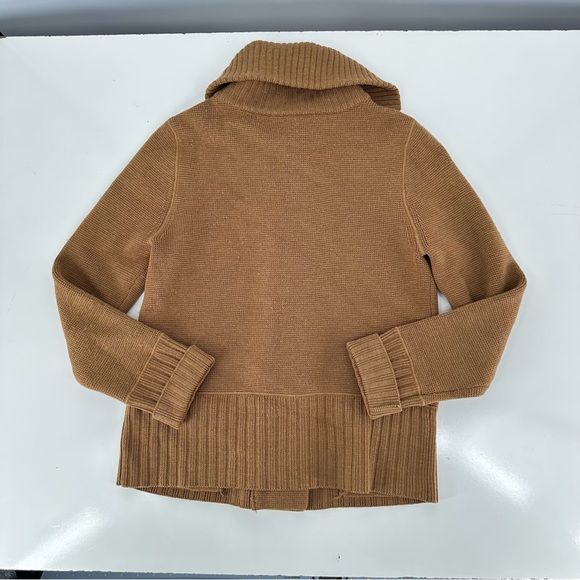J.Crew Brown 100% Merino Wool Button Up Cardigan Sweater Medium - Picture 2 of 5
